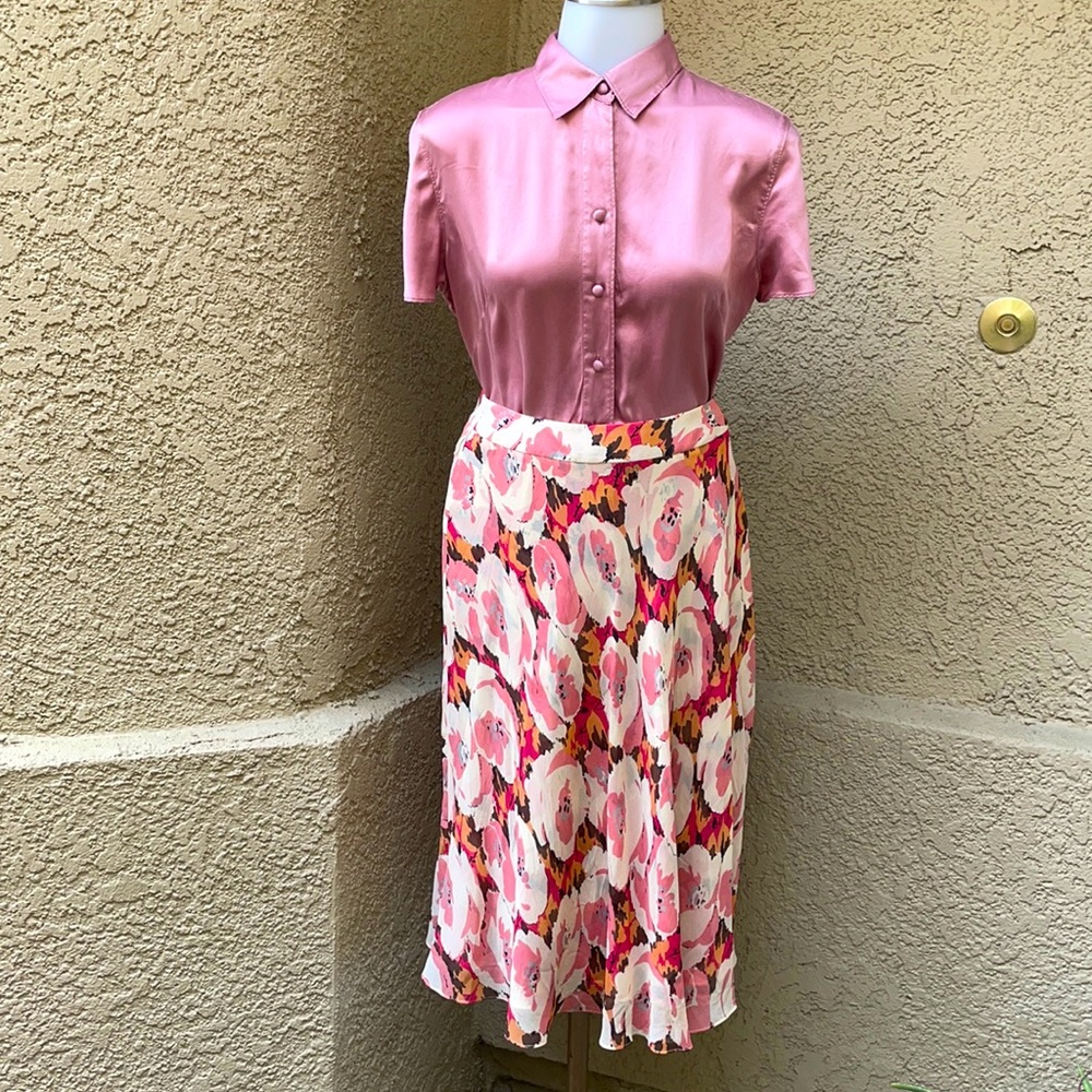 New multicolored Jones New York silk skirt